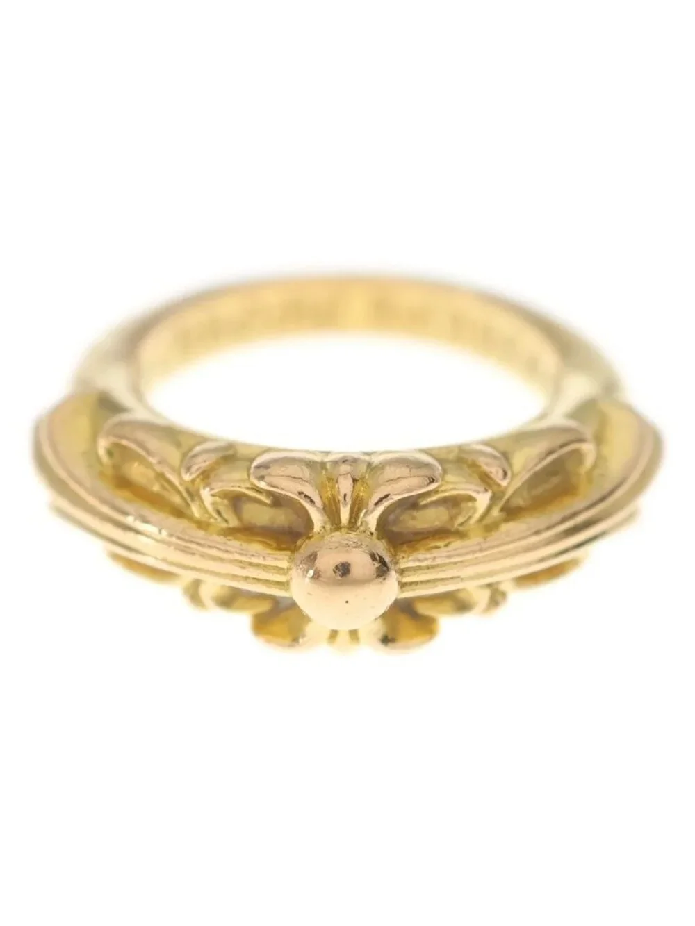 Chrome Hearts 22k Babyclsc Baby Classic Floral Black Sling Gold Ring